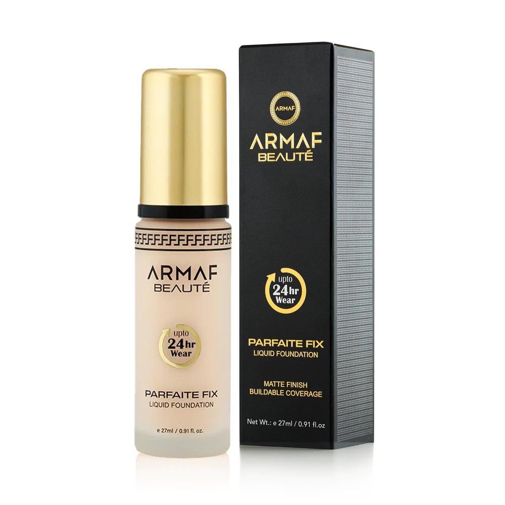Armaf Beaut Parfaite Fix Liquid Foundation Makeup: Full Coverage Liquid Foundation | Water Resistant, Lasts Up To 24 Hours | 27 ml/0.91 fl. Oz | Fair