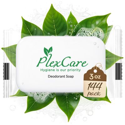144 Pack Pleasant Scent 3 oz Bar Soap, Hotel Travel Size, Individually Wrapped, Bulk Amenities and Toiletries for Hospitality
