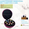 BLIRITEL EVA Essential Oils Organizer Bag,Hard Shell Essential Oil Storage Carrying Case for 12 Bottles,Round Essential Oils Boxes Storage Case for 1ml/2ml/3ml Roller Bottles (Rose Red) view 3
