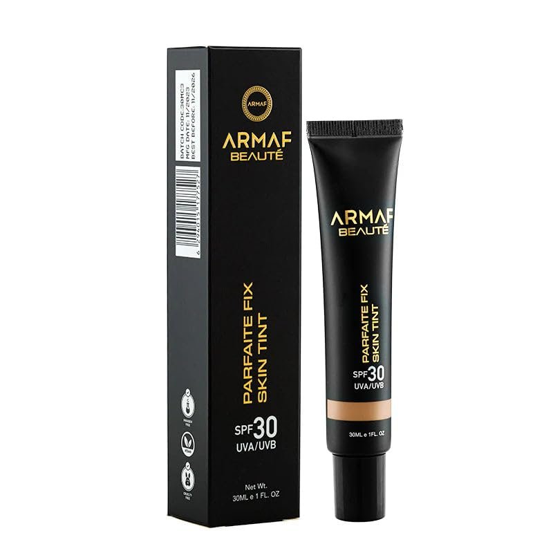 Armaf Beaut Parfaite Fix - Skin Tint | Tinted Moisturizer with Spf 30 For Sun Protection | Semi Matte Finish | Warm Beige, 30 ml/1 fl.oz