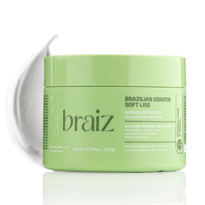 braiz Soft Liss 10.14oz - Brazilian Hair Mask Single Step Botox Treatment - Repair & Nourishment for Delicate and Sensitive Hair
