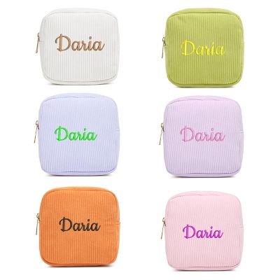 Personalised Makeup Bag, Custom Makeup Bag,Embroidered Cosmetic Bag, Personalized Bridesmaid Gifts, Wedding Gift Her, Travel Toiletry Bag, Christmas Day (Purple)