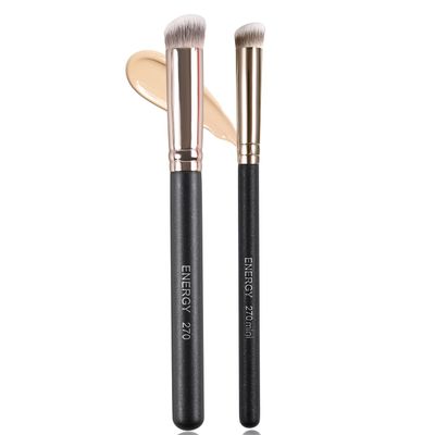 ENERGY Concealer Makeup Brush Set Professional Under Eye Make Up Brushes Perfect For Liquid Cream Powder Founation Blending Soft Vegan Angled Travel Cosmetics Applicator 2pcs