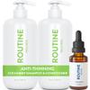 Routine Wellness Shampoo and Conditioner Set and Hair Serum for Stronger Hair - Biotin | Color Safe | Sulfate-Free | Vegan | Clinically Tested | Nourishing Oils and Vitamins - Cucumber view 1