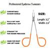 ITALLY Professional Salon TWEEZERS with Easy Scissor Handle, The BEST PRECISION EYEBROW TWEEZERS Men/Women, Pinzas Para Cejas, Ingrown Hair, Blackhead; Neon Colors MADE IN MEXICO (Neon-Orange) view 2