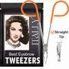 ITALLY Professional Salon TWEEZERS with Easy Scissor Handle, The BEST PRECISION EYEBROW TWEEZERS Men/Women, Pinzas Para Cejas, Ingrown Hair, Blackhead; Neon Colors MADE IN MEXICO (Neon-Orange) view 4