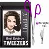 ITALLY Professional Salon TWEEZERS with Easy Scissor Handle, The BEST PRECISION EYEBROW TWEEZERS Men/Women, Pinzas Para Cejas, Ingrown Hair, Blackhead;Colors MADE IN MEXICO (Gloss-Metallic-Purple) view 4