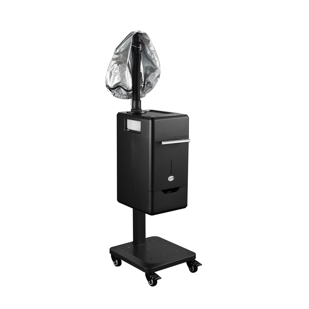 DERMALOGIC Hair Steam Mist Hand Hair Steamer Warm Mist Moisturizing with Timer Salon Spa Equipment, Black