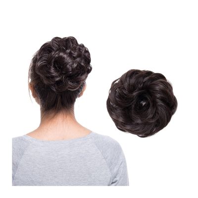DINBOZ26X Messy bun Hair piece Synthetic Messy Bun Scrunchy Hair Bun Fake Hair Women Chignon Elastic Hair Band Hairpieces for Women Updo Donut Chignon Hair Buns Hair piece(Medium Brown)