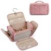 BAGSMART Toiletry Bag Travel Bag with Hanging Hook, Water-resistant Lightweight Puffy Makeup Bag Large Wide-open Travel Bag for Women Travel Organizer for Accessories, Cosmetics, Toiletries, Nude Pink view 1