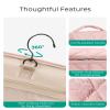 BAGSMART Toiletry Bag Travel Bag with Hanging Hook, Water-resistant Lightweight Puffy Makeup Bag Large Wide-open Travel Bag for Women Travel Organizer for Accessories, Cosmetics, Toiletries, Nude Pink view 4