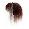 10inch Human Hair with Crystal Headband Natural Cover Whire Hair Hairpiece Hair Toppers Bangs for Woman for Hair Loss (Dark brown,curly) view 1