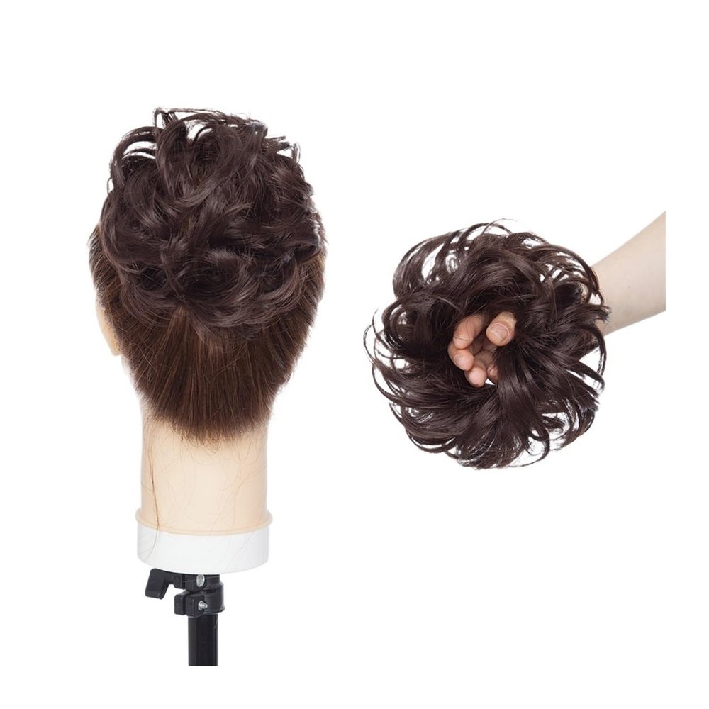 DINBOZ26X Messy bun Hair piece Synthetic Messy Bun Scrunchy Hair Bun Fake Hair Women Chignon Elastic Hair Band Hairpieces for Women Updo Donut Chignon Hair Buns Hair piece(#6)