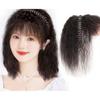10inch Human Hair with Crystal Headband Natural Cover Whire Hair Hairpiece Hair Toppers Bangs for Woman for Hair Loss (Natural color,curly) view 1