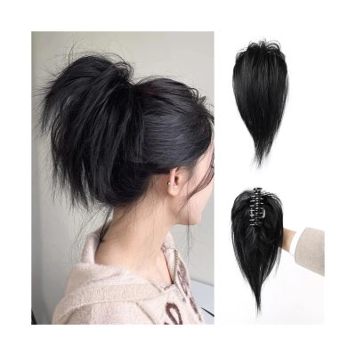 DINBOZ26X Messy bun Hair Piece Messy Bun Hair Piece Claw Clip Synthetic Messy Hair Buns Extensions Tousled Updo Hair Pieces for Women Claw Clip Ponytail Hair Hair Buns Hair Piece(1B)
