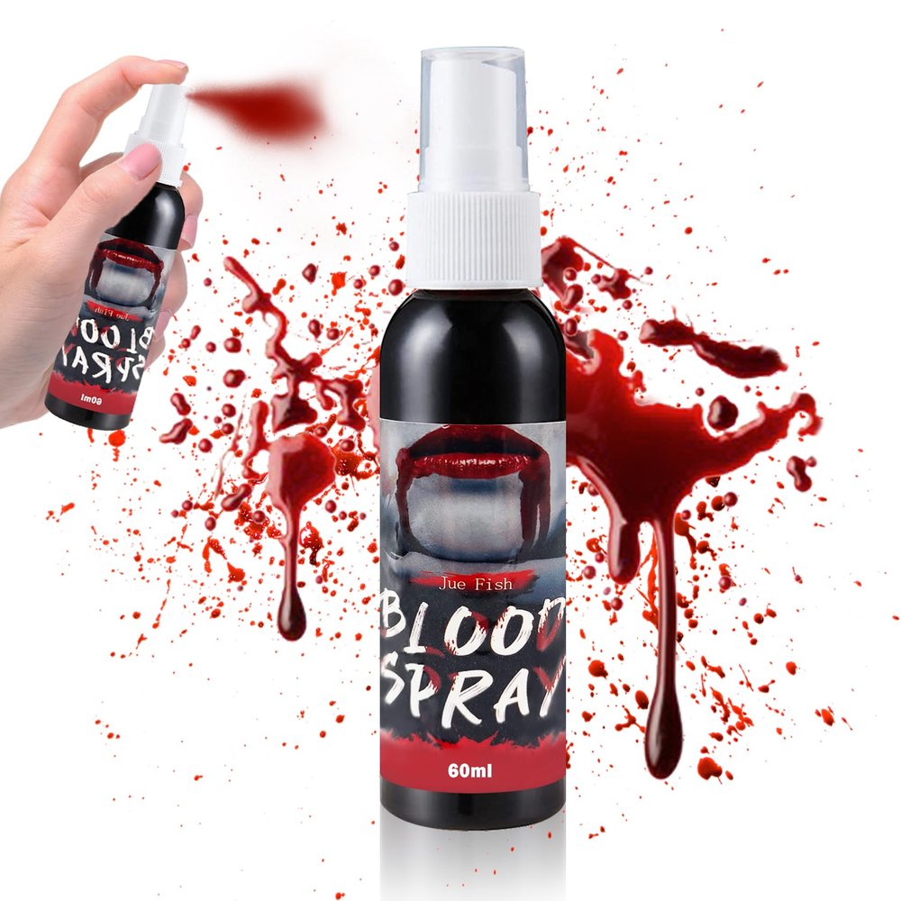 AOAZXBB Fake Blood Spray Washable Blood Splatter Special Effects for Clothes, Halloween Costume Cosplay Monster Zombie Vampire SFX Makeup Spray