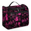 OMFUNS DeepPink Painting Hanging Toiletry Bag Wash Makeup Bag for Women Girls Guitar Travel Cosmetics Bag Shaving Bag Organizer Kit for Accessories, Cosmetics, Travel Essentials view 1