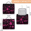 OMFUNS DeepPink Painting Hanging Toiletry Bag Wash Makeup Bag for Women Girls Guitar Travel Cosmetics Bag Shaving Bag Organizer Kit for Accessories, Cosmetics, Travel Essentials view 3