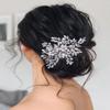 Bridal Comb for Wedding Crystal Pearl Handmade Bride Combs for Wedding,Rhinestone Bride Headpieces for Wedding Hair Accessories for Brides Bridesmaid (871-2 Sliver) view 1