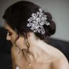 Bridal Comb for Wedding Crystal Pearl Handmade Bride Combs for Wedding,Rhinestone Bride Headpieces for Wedding Hair Accessories for Brides Bridesmaid (871-2 Sliver) view 2