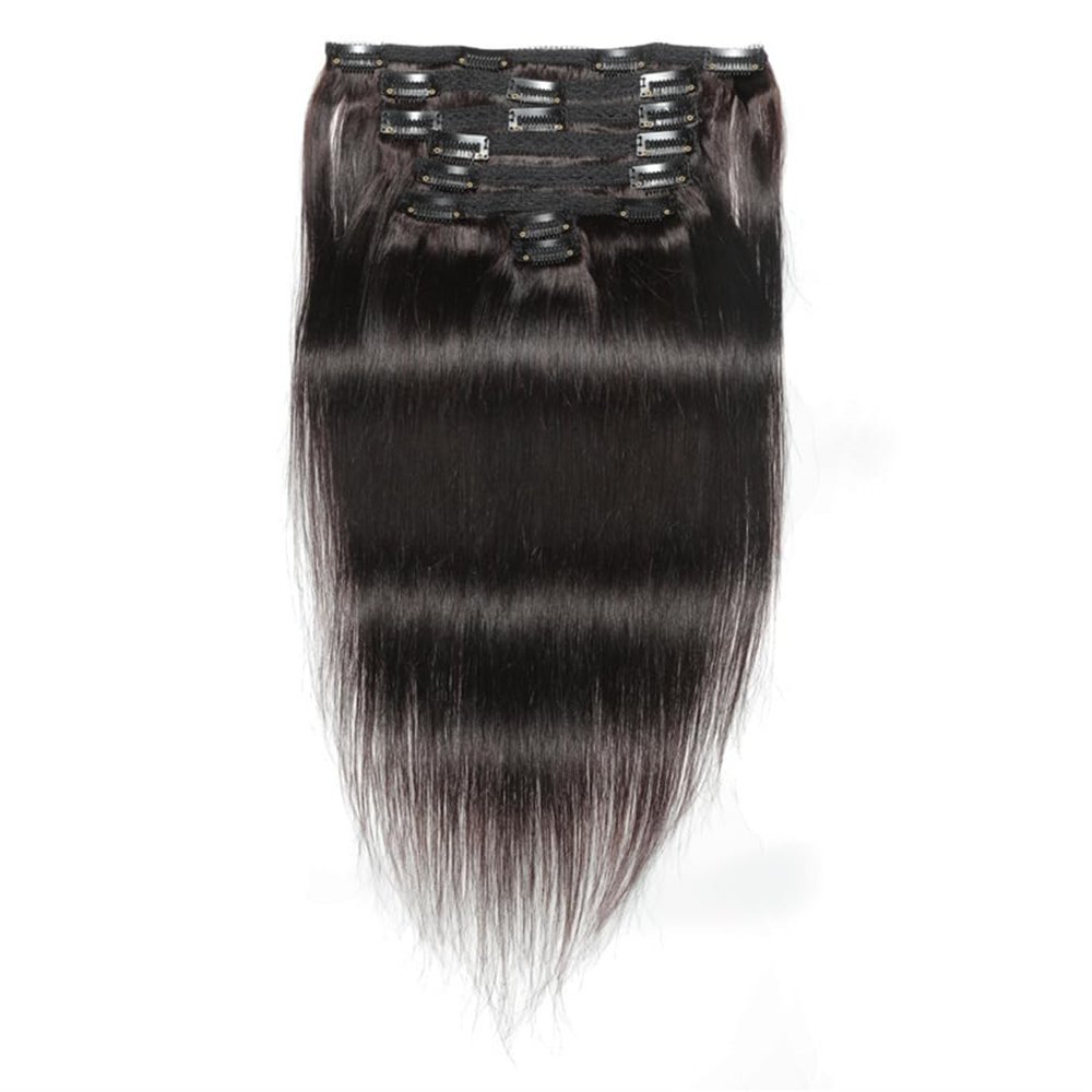 10-22Inch Straight 8pcs Natural Black Clip In Human Hair Extensions for Woman (10inch)