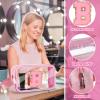 Vodolo Initial Makeup Bag,Letter B Cute Clear Monogrammed Cosmetic Travel Bag for Womens Girls,Personalized Pink Aesthetic Traveling Make Up Organizer Bag for Beach,Waterproof Toiletry Bag view 3