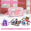 Vodolo Initial Makeup Bag,Letter B Cute Clear Monogrammed Cosmetic Travel Bag for Womens Girls,Personalized Pink Aesthetic Traveling Make Up Organizer Bag for Beach,Waterproof Toiletry Bag view 4