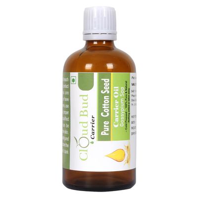 Cloud Bud Pure Cotton Seed Carrier Oil 5ml 0.169oz Gossypium Spp 100% Pure and Natural Cold Pressed