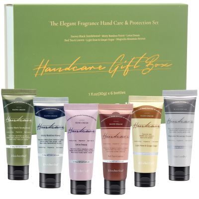 DincherBel Hand Cream Gift Set - Travel Size Scented Hand Lotion Set for Dry Skin, Ideal Holiday Gift for Women/Men/Birthday, 6 x 1.0 oz/30 ml