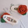 4 Pcs Cute Crochet floral HairPins Elegant Camellia flower Grape Sunflower Hair Pins Crochet knitted Hair Clips Handmade Crochet Hair Accessories for Women Girls view 2
