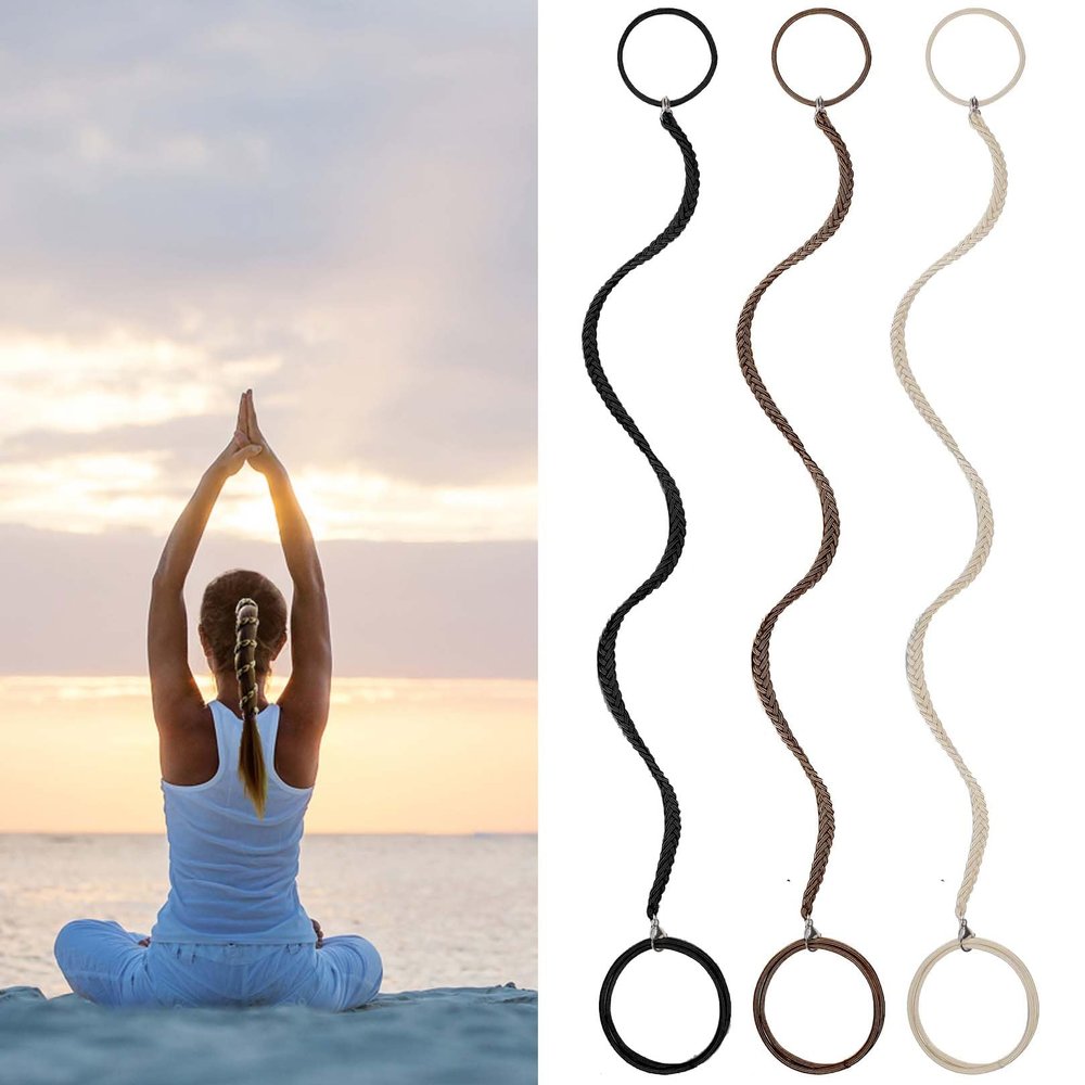 3 Packs 16" Hair Bands for Thin Fine Hair, Elastic Hair Ties No Damage for Women Girls Strong Long Braided Ponytail Holders Pony Tail Wrap Hair Tie for Sports GYM Pool Beach Swimming Workout