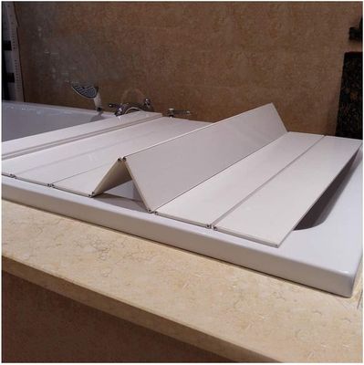 icVantA White Bath Lid Multi-Function Dust Board Bathtub Lid Folding PVC Thicker Can Put Mobile Phone Tablet Computer Not Taking Up SpaceWhite-150x70x0.7cm