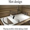 icVantA White Bath Lid Multi-Function Dust Board Bathtub Lid Folding PVC Thicker Can Put Mobile Phone Tablet Computer Not Taking Up SpaceWhite-150x75x0.7cm view 3
