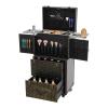 Beauty Salon Luggage,Rolling Lockable Makeup Train Case Hairdressing Trolley Stylist Beauty Salon Cosmetic Luggage Travel Organizer Tool Box with Hair Dryer Holder (Bronze) view 1