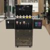 Beauty Salon Luggage,Rolling Lockable Makeup Train Case Hairdressing Trolley Stylist Beauty Salon Cosmetic Luggage Travel Organizer Tool Box with Hair Dryer Holder (Bronze) view 2