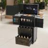 Beauty Salon Luggage,Rolling Lockable Makeup Train Case Hairdressing Trolley Stylist Beauty Salon Cosmetic Luggage Travel Organizer Tool Box with Hair Dryer Holder (Bronze) view 3