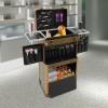 CNCEST Beauty Salon Luggage,Rolling Lockable Makeup Train Case Hairdressing Trolley Stylist Beauty Salon Cosmetic Luggage Travel Organizer Tool Box with Hair Dryer Holder (Gold) view 2