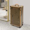 CNCEST Beauty Salon Luggage,Rolling Lockable Makeup Train Case Hairdressing Trolley Stylist Beauty Salon Cosmetic Luggage Travel Organizer Tool Box with Hair Dryer Holder (Gold) view 3