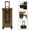 CNCEST Beauty Salon Luggage,Rolling Lockable Makeup Train Case Hairdressing Trolley Stylist Beauty Salon Cosmetic Luggage Travel Organizer Tool Box with Hair Dryer Holder (Gold) view 4
