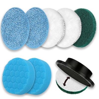 GOSLMYY Brush Heads Set, 9 Pack 4 inches Cordless Electric Spin Scrubber Replaceable Brush Heads for Household Cleaning Brushes/Bathroom/Floor/Tile/Car