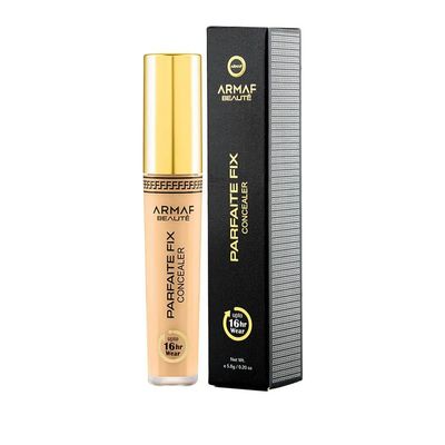 Armaf Beaut Parfaite Fix  Concealer, Medium-Buildable Coverage, Lasts Up to 16 Hours, 6 Shades for Fair/Medium/Deep Tones | Burly wood, Porcelain