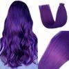 24 Inch Tape in Hair Extensions Human Hair,Lilac Purple Hair Extensions Real Human Hair Tape ins Hair Extensions 50g/pack 20pcs Invisible Seamless Weft Tape in Hair Extensions Human Hair for Women view 1