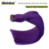 24 Inch Tape in Hair Extensions Human Hair,Lilac Purple Hair Extensions Real Human Hair Tape ins Hair Extensions 50g/pack 20pcs Invisible Seamless Weft Tape in Hair Extensions Human Hair for Women view 2