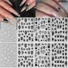 8 Sheets Spider Nail Art Stickers, Halloween Nail Decals 3D Self-Adhesive Black White Spider Web and Spider Design Nail Sticker Halloween Acrylic Nail Art Decoration for Women Holiday Nail Charm view 2