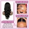 13x5 Lace Front Wigs Human Hair body wave Pre Bleached Knot Pre Plucked, Pre-Cut, 150% density human hair wig, 100% Brazilian Virgin Human Hair, 13x5 Body wave HD Lace Front wigs (Natural Black, 22") view 4