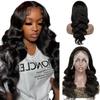 13x5 Lace Front Wigs Human Hair body wave Pre Bleached Knot Pre Plucked, Pre-Cut,150% density human hair wig, 100% Brazilian Virgin Human Hair, 13x5 Body wave HD Lace Front wigs (Natural Black, 20") view 1