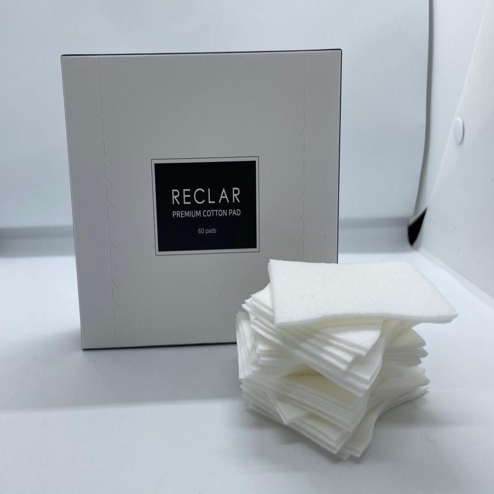 Reclar Premium Cotton Pads, Pack of 60, Korean Skincare, for Cleansing and Priming Skin, Removes Makeup, Enhances Cosmetics, Natural Fibers
