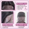 13x4 Straight Bob Human Hair Wig 100% Brazilian human hair pre plucked bleached knots lace front wig, hd lace wigs Pre-Cut lace, Straight Bob Wigs (Natural Black, 10") view 3