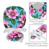 2 Pieces Scrub Caps Women Tropical Floral Scrub Caps Women Satin Lined Cute Scrub Caps Women for Beauty Salon Multi view 4