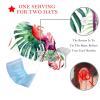 2 Pieces Scrub Caps Women Flower Leaves Flamingo Scrub Caps Surgical Caps for Kitchen Multi view 3